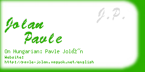 jolan pavle business card